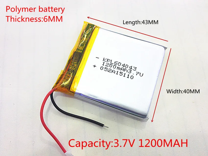 3 7V 1200mAH 604043 PLIB polymer lithium ion battery Li ion battery for font b tablet
