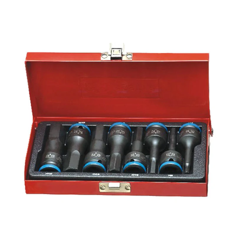 

8pcs 12.5MM Hex Bits Socket Set H5-H19 1/2 Chrome Molybdenum Steel 93106 Air Screwdriver Auto car Machine Repair Hand Tool Kit