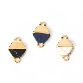

Copper & Resin Vintage Connectors Hexagon Gold Plated Black/White/Sapphire Marble Effect 12mm( 4/8") x 8mm( 3/8"), 2 PCs