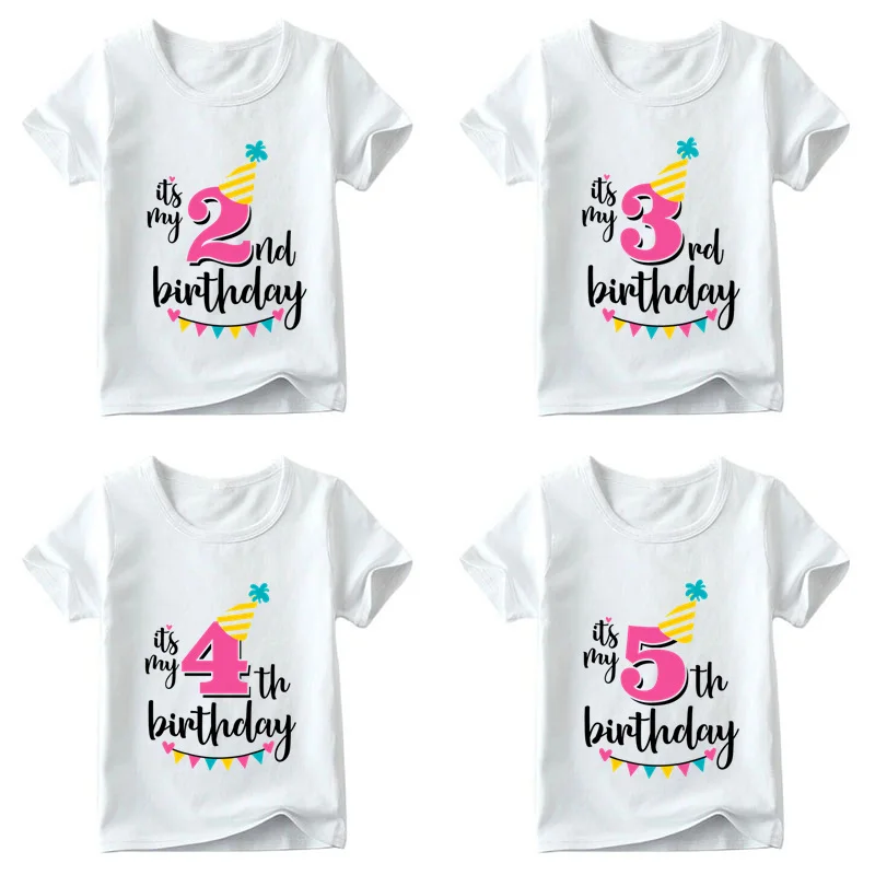Girls Happy Birthday Number 1-7 Print T shirt Baby Summer White T-shirt Kids Birthday Present Number Print Clothes,HKP2432 Girls Happy Birthday Number 1-7 Print T shirt Baby Summer White T-shirt Kids Birthday Present Number Print Clothes,HKP2432
