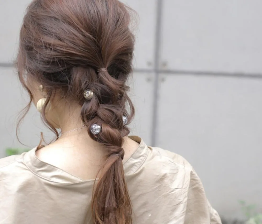 Японский лидер продаж Женский Золотой лист шпилька в виде леденца стиль простой двойной волос вставка Смола заколка для волос шарик девушки аксессуары для волос