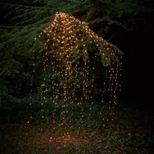 Уличный светодиодный светильник на солнечной батарее с струнным водопадом, сказочный светильник-сосулька s 300 luces, светильник на рождественскую елку для праздника, вечеринки, украшения сада