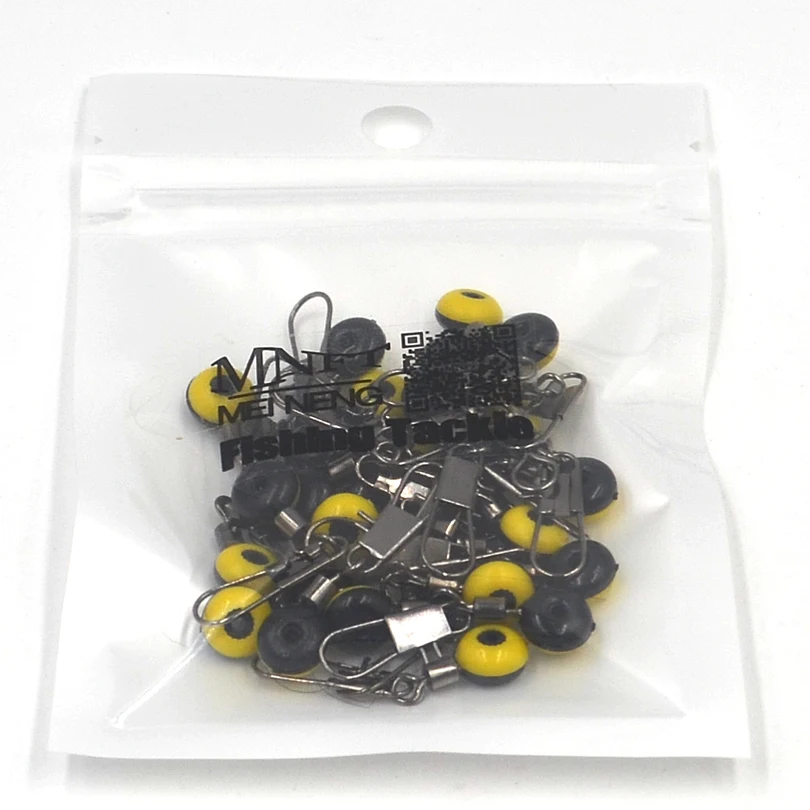 MNFT-25Pcs-Fishing-Float-Bobbers-Seat-Clip-Space-Bean-Snap-Connector-Rolling-Swivel-For-Fishing-Line