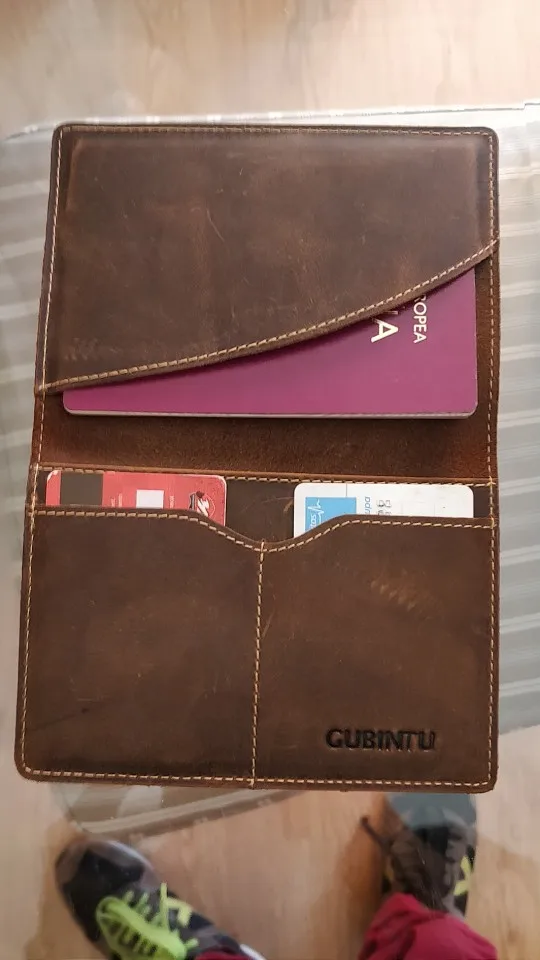 GUBINTU Travel Passport Cover Genuine Leather Passport Holder Rfid  Vintage Wallet for Document Cover Organizer --BIH043 PM49 photo review