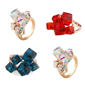 

Women's Rings Blue Water Cubic Zirconia Rings Women's Engagement Rings Girls Banquet Jewelry Valentine's Day Gifts Hot