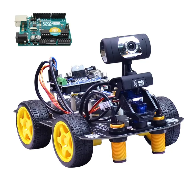 

Xiao R DIY Smart Robot Wifi Video Control Car with Camera Gimbal for Arduino UNO R3 Board Mouse/Smart Phone Science Model