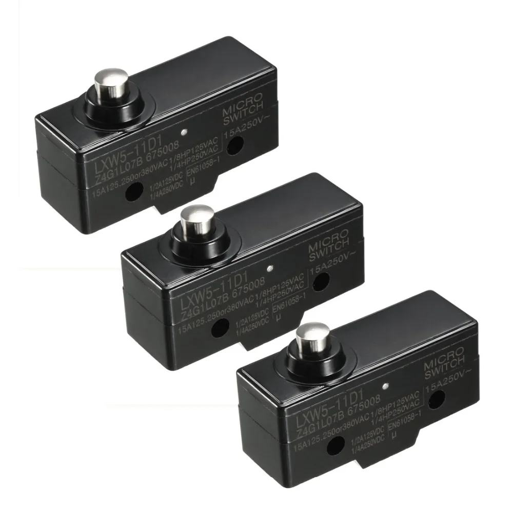 UXCELL 3PCS LXW5 11D1 1NO + 1NC Switches Short Reed Snap Button Lever