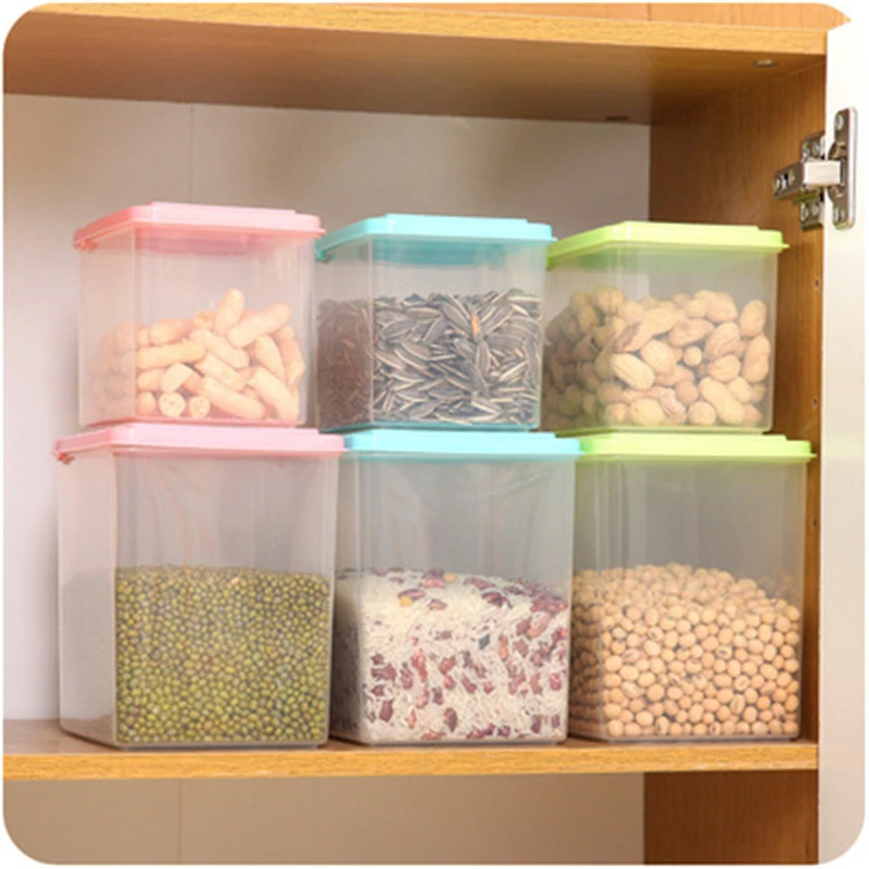 

Home kitchen half-cover food storage box 9188 refrigerator sealed storage box five grains sealed can wholesale