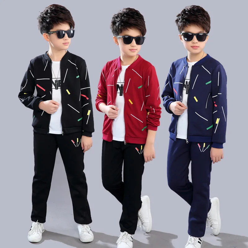 

Children's wear Boy's fall autumn 3pcs long sleeve outfit New style boys sports suit fashion Kids Sport truck 5-12Years ST19035
