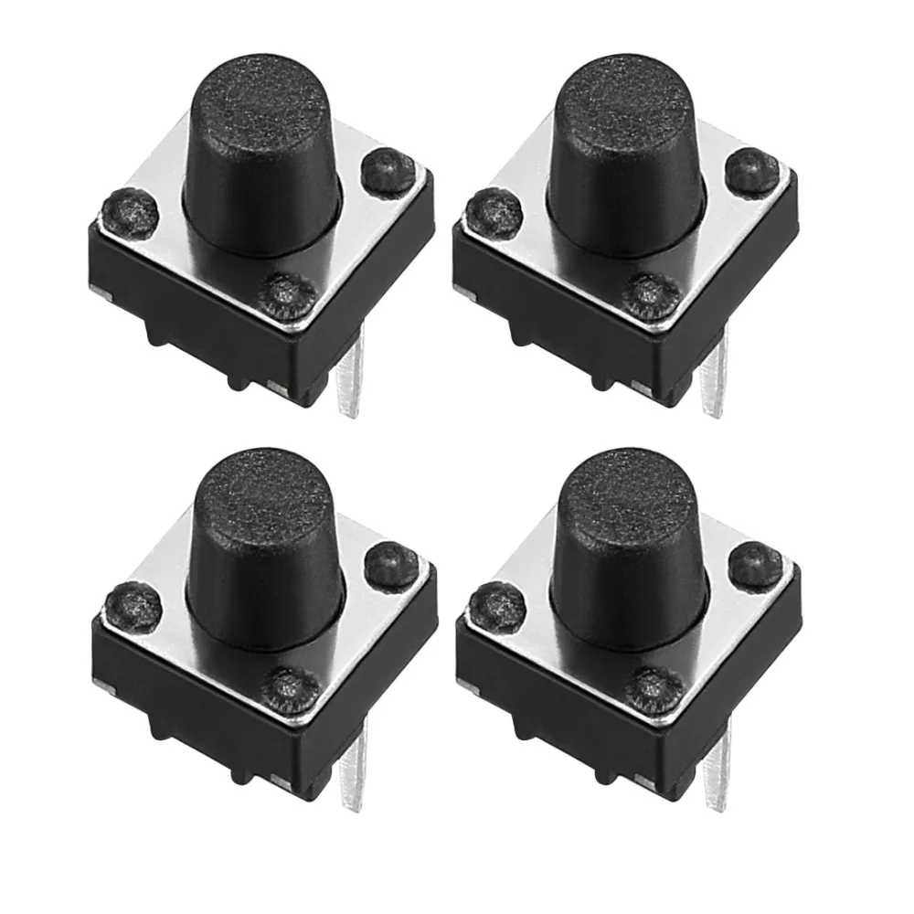 

UXCELL 100PCS 6x6x7mm Switches Panel Mini/Micro/Small Switch Accessories PCB Side 2 Terminals Tact Push Button Switch DIP