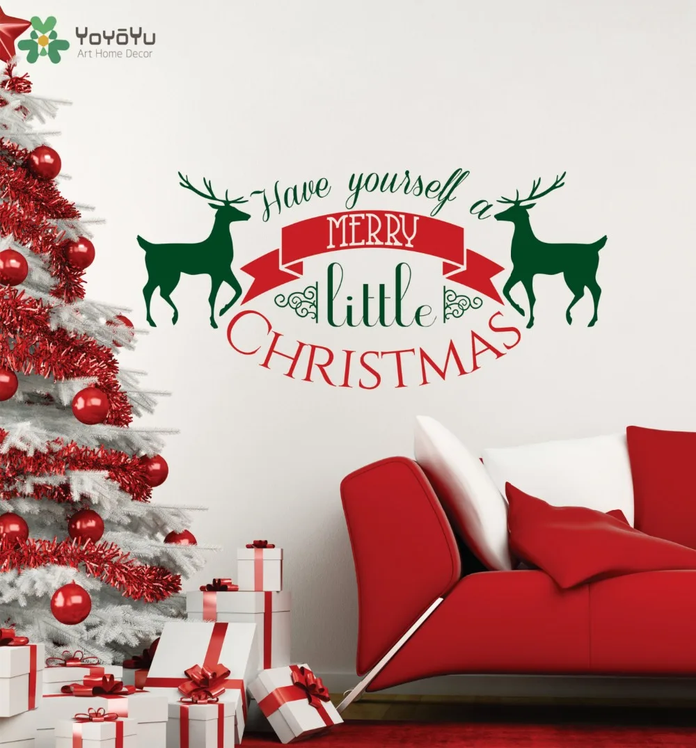 

Wall Decal Vinyl Sticker 2017 Merry Christmas Have Yourself a Merry Little Christmas Santa Art Home Festival Mural Poster WW-438