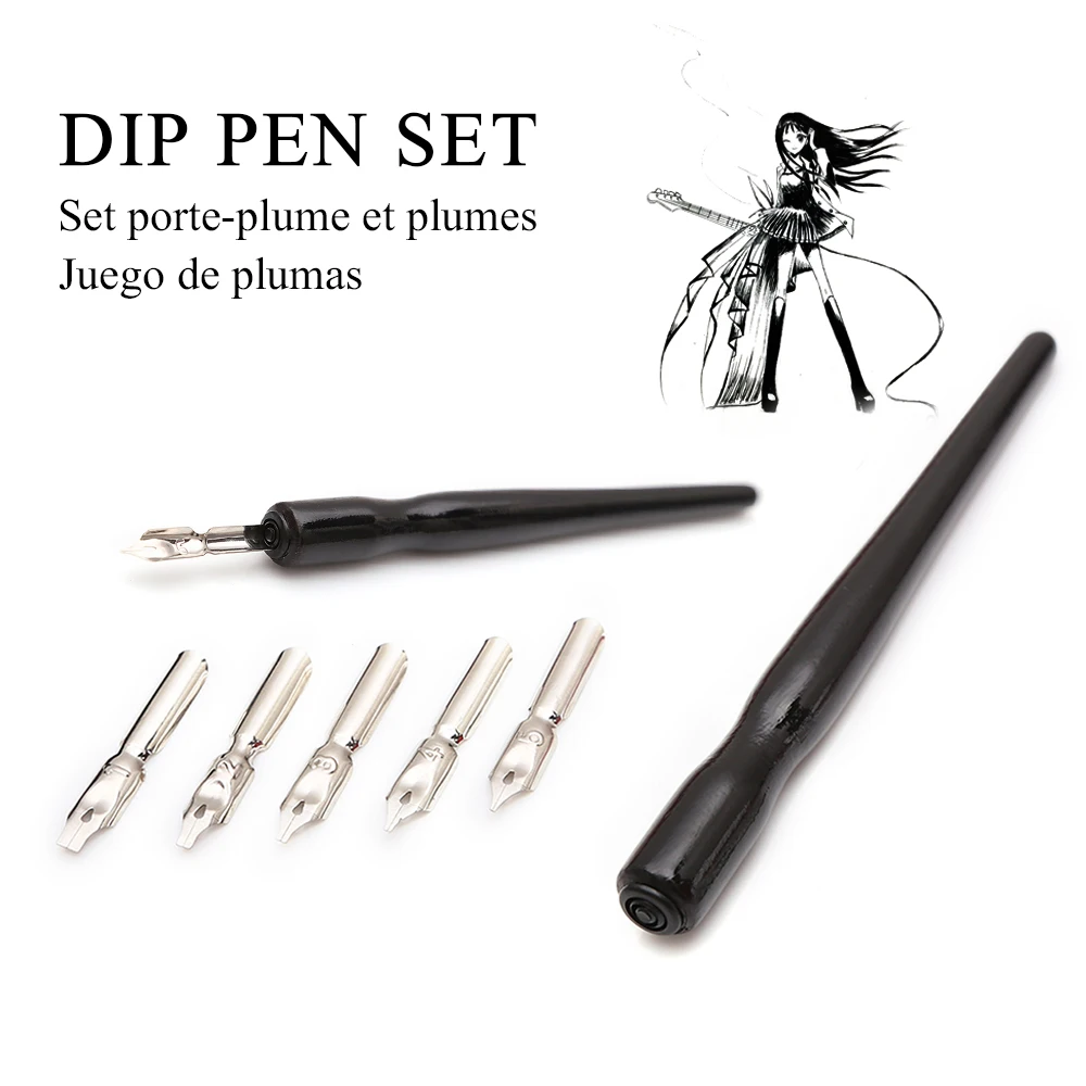 Dainayw 5 nibs Dip Pen Set Calligraphy Pen Set for Cartoon Animation  Lettering Skeching Art Drawing Mapping Decorative designs - AliExpress