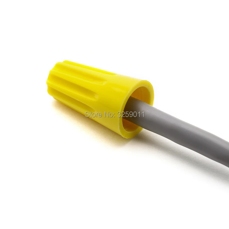 

1PCS Screw-On Wire Connectors Standard Type P4 Yellow Close Spring wire Terminals block Electrical Cable Cap 22-10 AWG