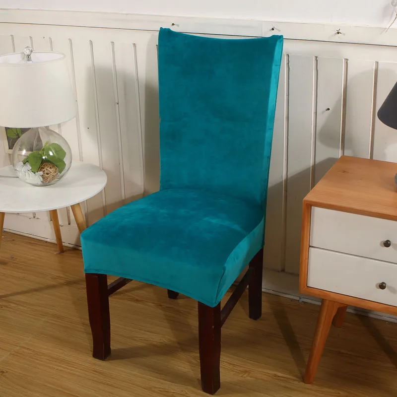 Новые удобные стойкие к морщинкам свадебные чехлы на стулья спандекс столовая офис для складных стульев капюшон съемный стрейч - Цвет: Fox velvet Blue