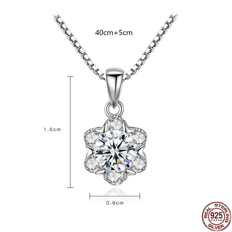 Fashion 925 Sterling Silver Floret with a clear temperament Pendant Charm fit Girls Charm Bracelet & Necklace DIY Jewelry SCC543 Fine Jewelry