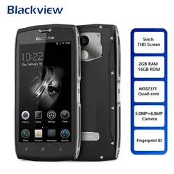 Blackview BV7000 IP68 смартфон 5 "Android 7,0 Водонепроницаемый мобильный MT6737T 4 ядра 2 GB + 16 Гб NFC отпечатков пальцев 3500 мАч, сотовый телефон