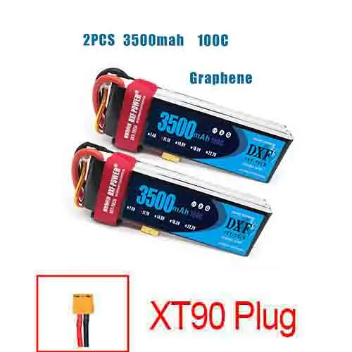 2 шт. DXF lipo Батарея 3S 11,1 V 3000 мА/ч, 3500 мА/ч, 5200 мА/ч, 30C 45C 50C 100C 200C для 1/10 1/8 RC автомобиль грузовик FPV, вертолет-Дрон - Цвет: 3S3500Softcase-XT90