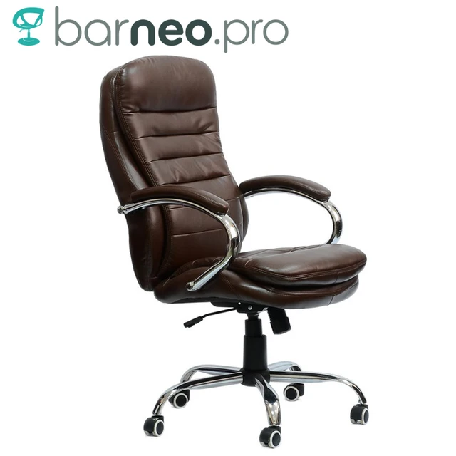 95147 Black Office Chair Barneo K 57 Eco Leather High 95147 Black Office Chair Barneo K 57 Eco Leather High Back Chrome