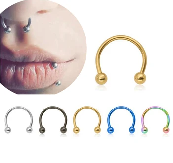 

2 Pieces/lot 16G 1.2mm Stainless Steel Circular Barbells Eyebrow Tragus Earring Nose Ring Closure Nipple Body Piercing Jewelry