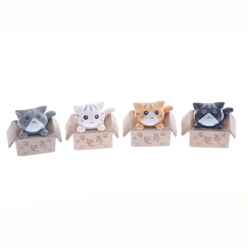 

MENGXIANG 1Pc Resin Ornaments Mini Cat Kitten Model Doll Miniatures Fairy Garden Gnomes Moss Terrariums Home Decors 1.8*2.5cm