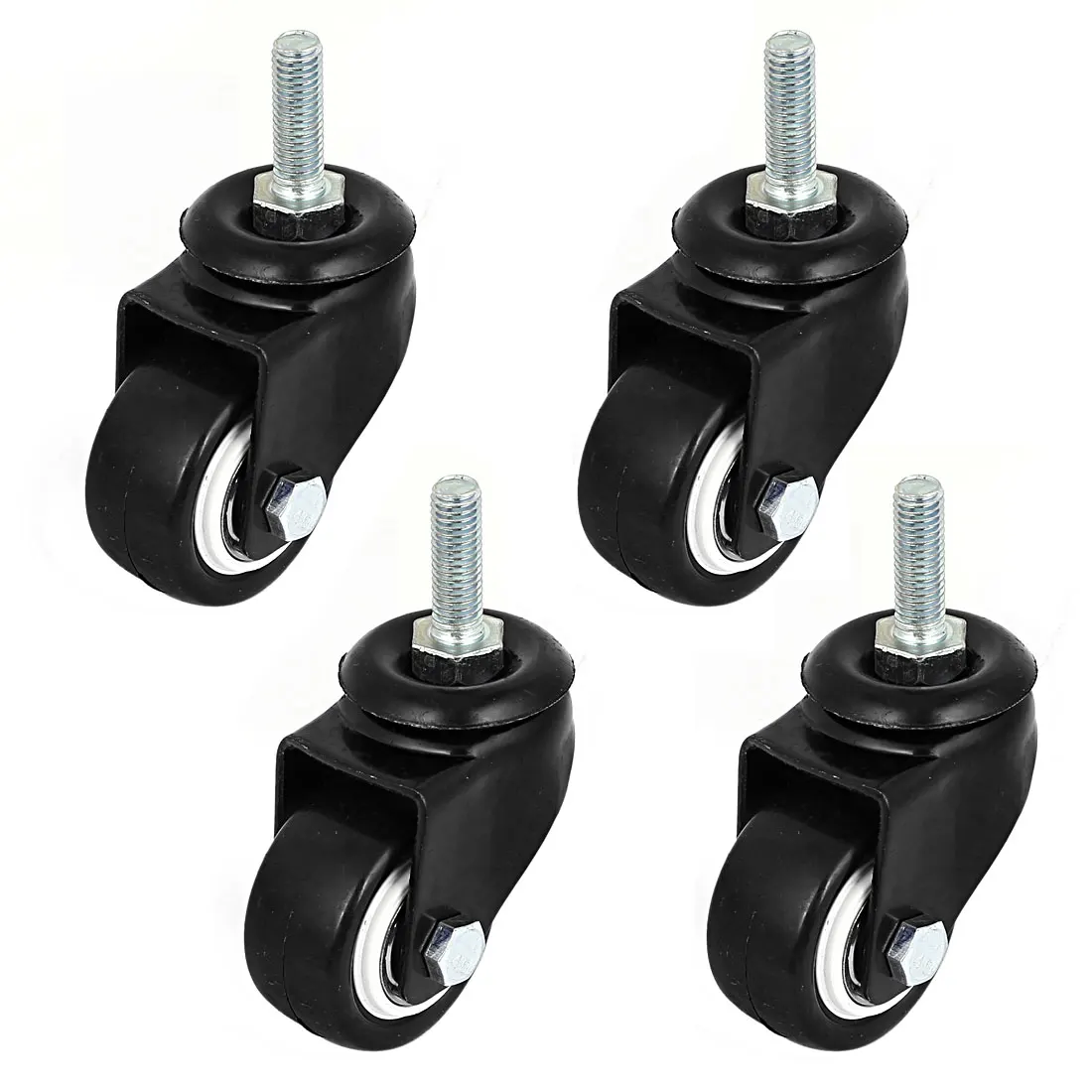 

UXCELL Office Computer Chairs 8Mm Thread Stem 1.5" Dia Rubber Swivel Caster Wheel 4Pcs