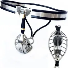 Super Male Adjustable Stainless Steel Chastity Belt Invisible Cock Penis Cage Ventilate Scrotum Groove Adult Bondage Sex Toy