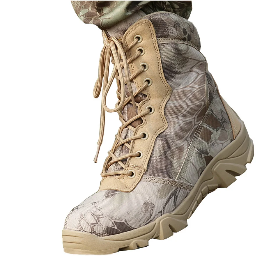 Военные Тактические Сапоги Военная Маскировочная обувь из питона для мужчин; зимняя Рабочая обувь; Botas Sapato Masculino; модные ботинки в