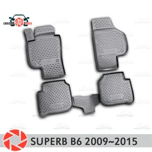 Коврики для Skoda Superb B6 2009~ ковры Нескользящие полиуретановые грязеотталкивающие салонные аксессуары для стайлинга автомобилей