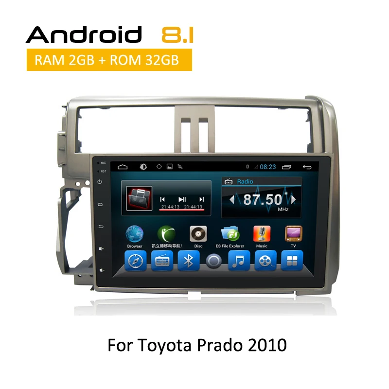 2 Din сенсорный экран Центральный Мультимедиа для Toyota Prado 2010 автомобильный Стерео