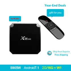 X96mini ТВ коробка air mouse w1Android 7,1 год-конец предложения 2G16G Amlogic S905W четырехъядерный soutien 4 к 30tps 2,4 ГГц WiFi ТВ коробка