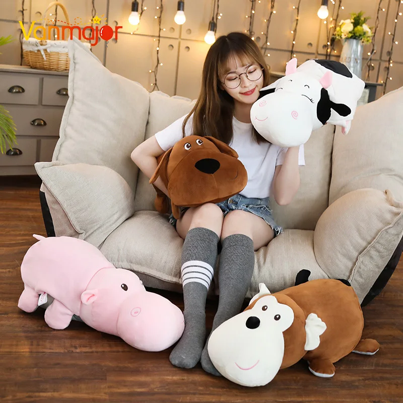 

Convertible Plush Pillow Kawaii Pig/Dog/Cow Animal Stuffed Plush Toy Multifunctional Soft Dolls Children Kid Gifts