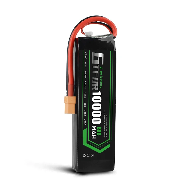 GTFDR lipo Аккумулятор 7 4 В 10000 мАч Lipo 2S 80C 1/8 градусов батарея Deans для 1/10 автомобилей