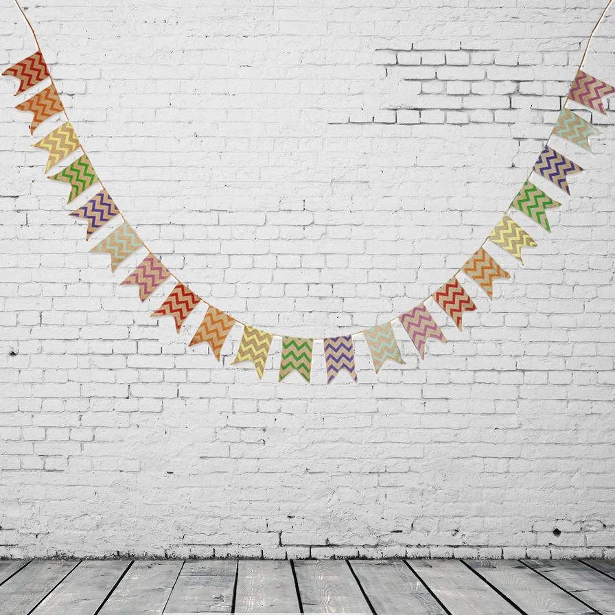 Lot De 15 Drapeaux Bannière En Toile De Jute - Cœurs Vierges à Personnaliser - Décoration Mariage, Fête