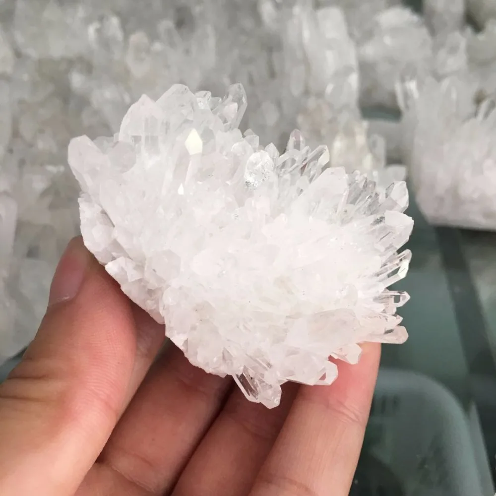 Натуральный прозрачный белый кварц Кристалл кластер кристалл drusy образец Рейки