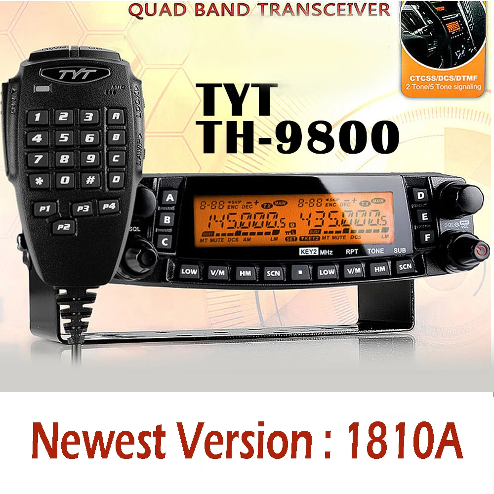 TYT TH 9800 Pro 50 Вт 809CH Quad Band Dual Дисплей повторителя скремблер УКВ трансивер автомобиль