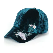 Seioum бархатная бейсболка с вышивкой для девочек бейсболка модная бейсболка с шариками Кепка с цветами шляпа Женская Gorras регулируемые теплые шапки