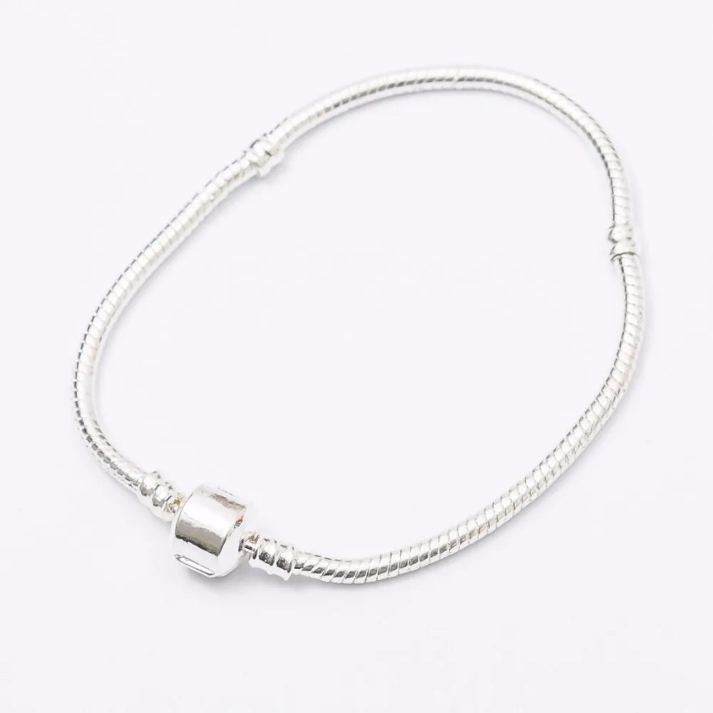 10pcs High Quality Wholesale Silver Color Basic Snake Chain  Clasp Bracelets Bracelet DIY production