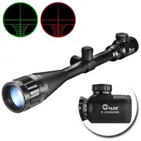 Cvlifeオプティクス狩猟ライフルスコープ6-24x50 aoeレッド&グリーンイルミネーション十字ガンスコープriflescopes w/フリーマウント