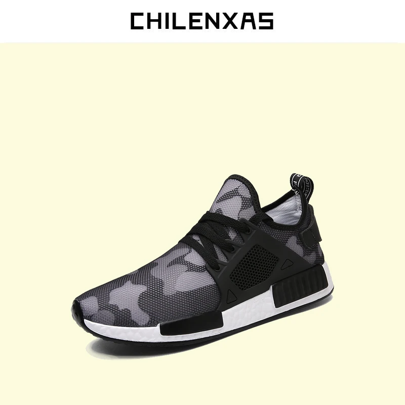 

CHILENXAS 2017 New Fashion Men Casual Shoes Lace-up Flats Light Camouflage Spring Autumn Breathable Air Mesh Large Size 39-46