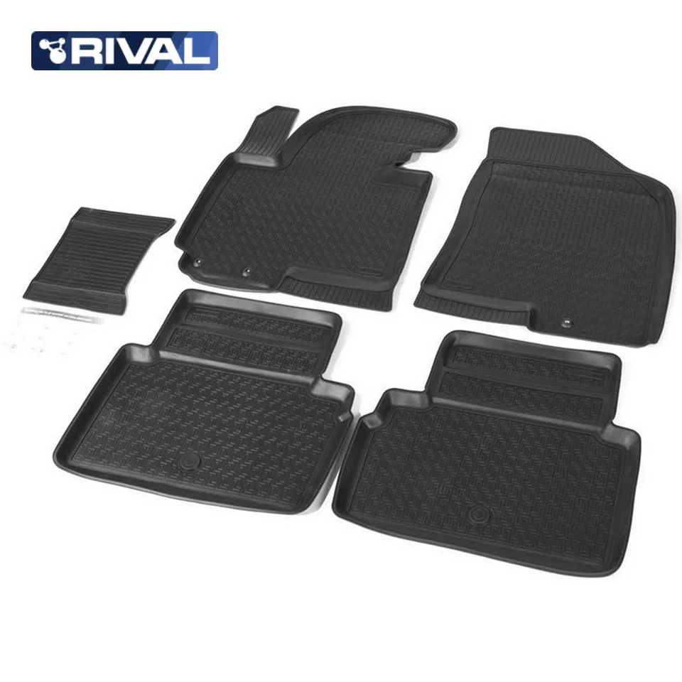 For Kia Sportage III 2010 2015 floor mats into saloon 5 pcs/set Rival 12805001in Floor Mats