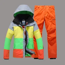 GSOU, снежный мужской лыжный костюм, куртка для сноуборда, штаны с капюшоном, супер теплая уличная спортивная одежда, ветрозащитная, водонепроницаемая, дышащая, Зимняя