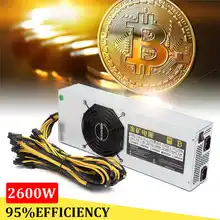 95% Efficiency 2600W Mining Miner Power Supply Antminer For Eth Rig Ethereum Bitcoin Miner 110-240V 90 PLUS