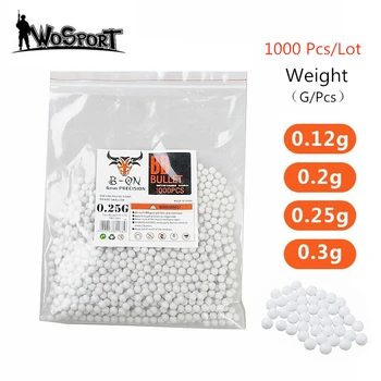 1000 Rounds Airsoft Paintball BBs Bullets 0.12g/0.2g/0.25g/0.3g Strike Ball Tactical Air Gun High quatity BB Balls for Shooting 1