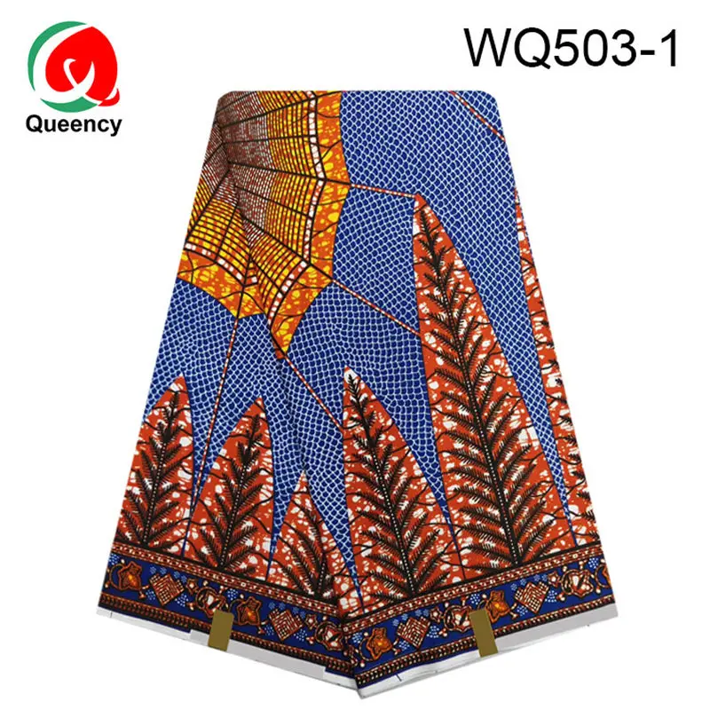 

Free shipping-Queency Hot Sale Classical African Prints Wax 100%Cotton Ankara Fabric WQ503