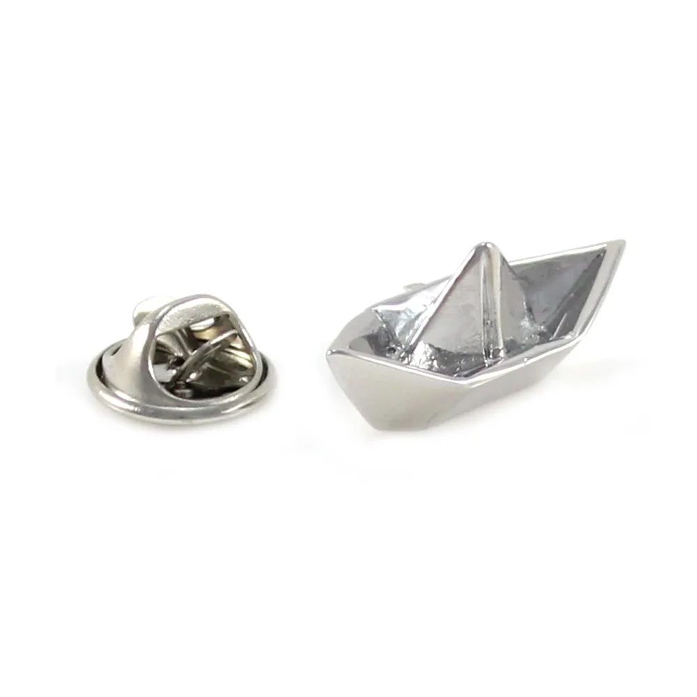 

Novelty Boat Lapel Pin Silver Tone Origami Paper Boat Suit Pin Holiday Gifts Pins Birthday Gift Lapel Pins