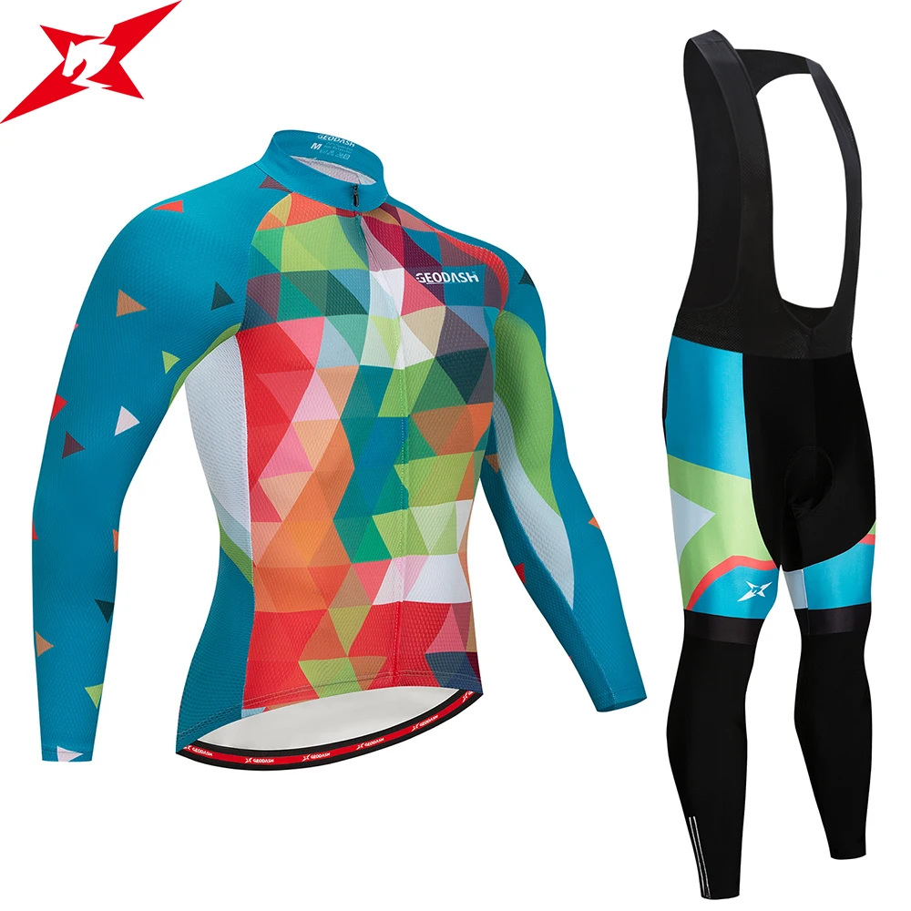 

GEODASH High Quality Cycling Set Breathable Maillot Cycling Man Quick Dry Cycling Clothing 2019 GEL Pad cycling clothes