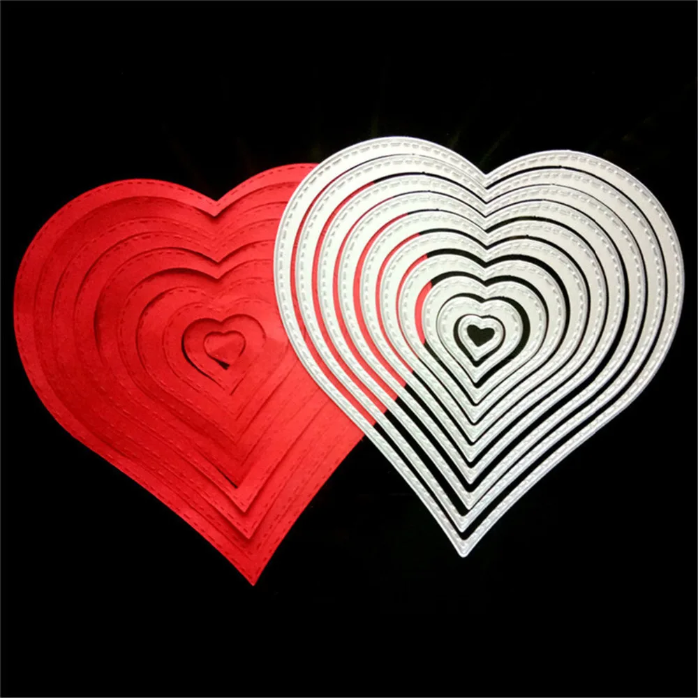 

10Pcs Heart Sewing thread Metal Die Cutting Dies Stars Girls Leaves Bowknot For DIY Scrapbooking Decor Embossing Folder Cut
