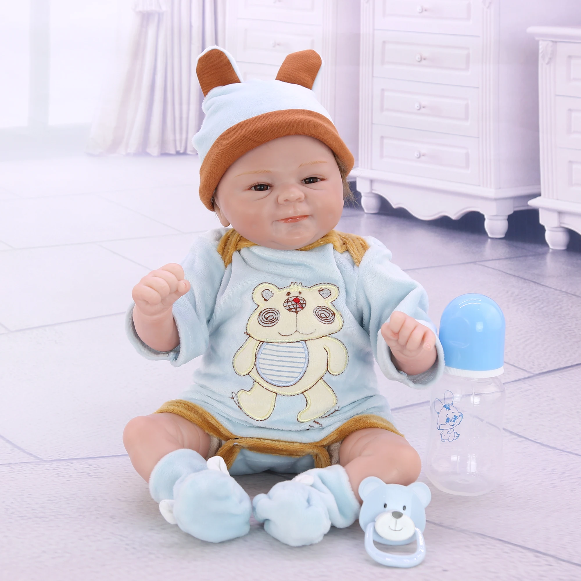 Забавная мягкая силиконовая кукла младенец Reborn 17 дюймов|reborn baby girls|reborn babybe reborn |