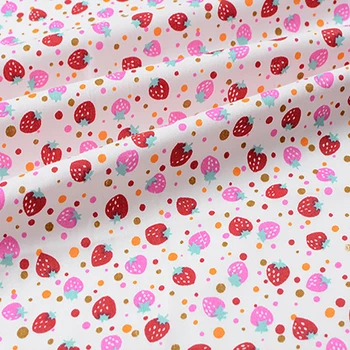 

New arrival 100% cotton sateen strawberry print fabric for Quilting Sewing For dress,Baby&Children Sheet,Pillow,Cushion,Toys