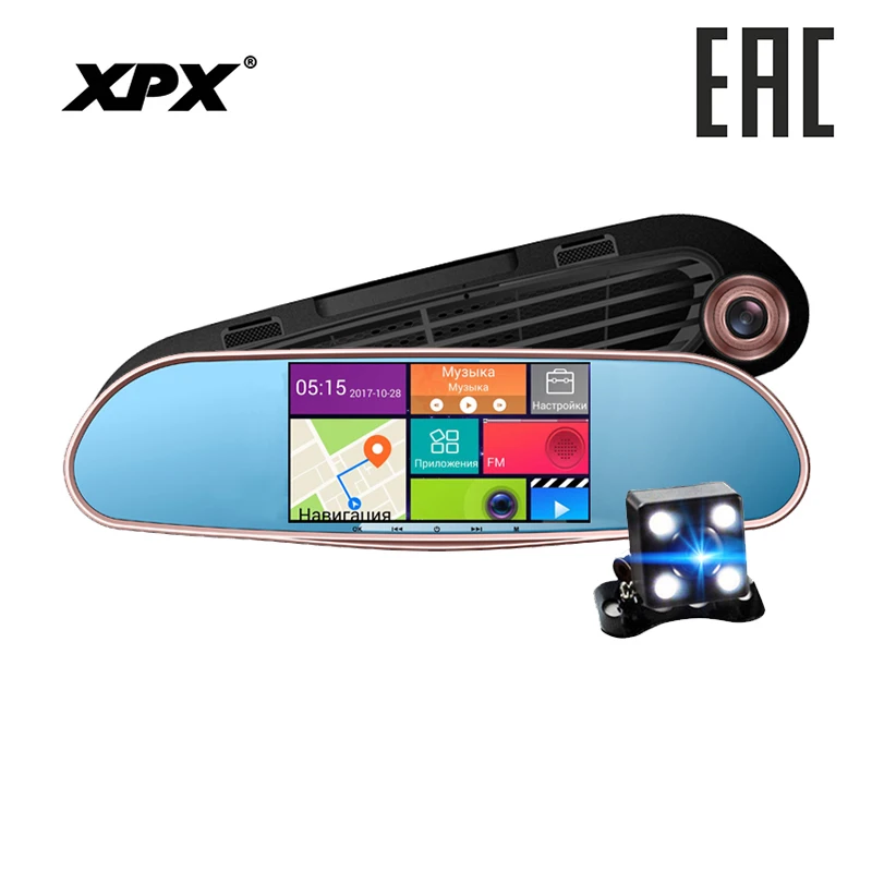 

XPX ZX837 Dash cam Car camera Rear view Camera Car dvr GPS Android 1080P FHD 170 degree mirror video recorder Dashcam DVR car